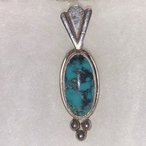 Vintage Sterling Turquoise Pendant